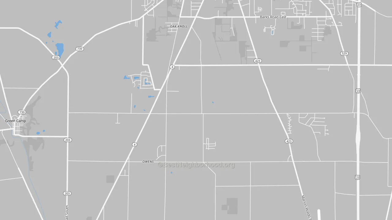 Transit Grade map of Oak Knoll, OH