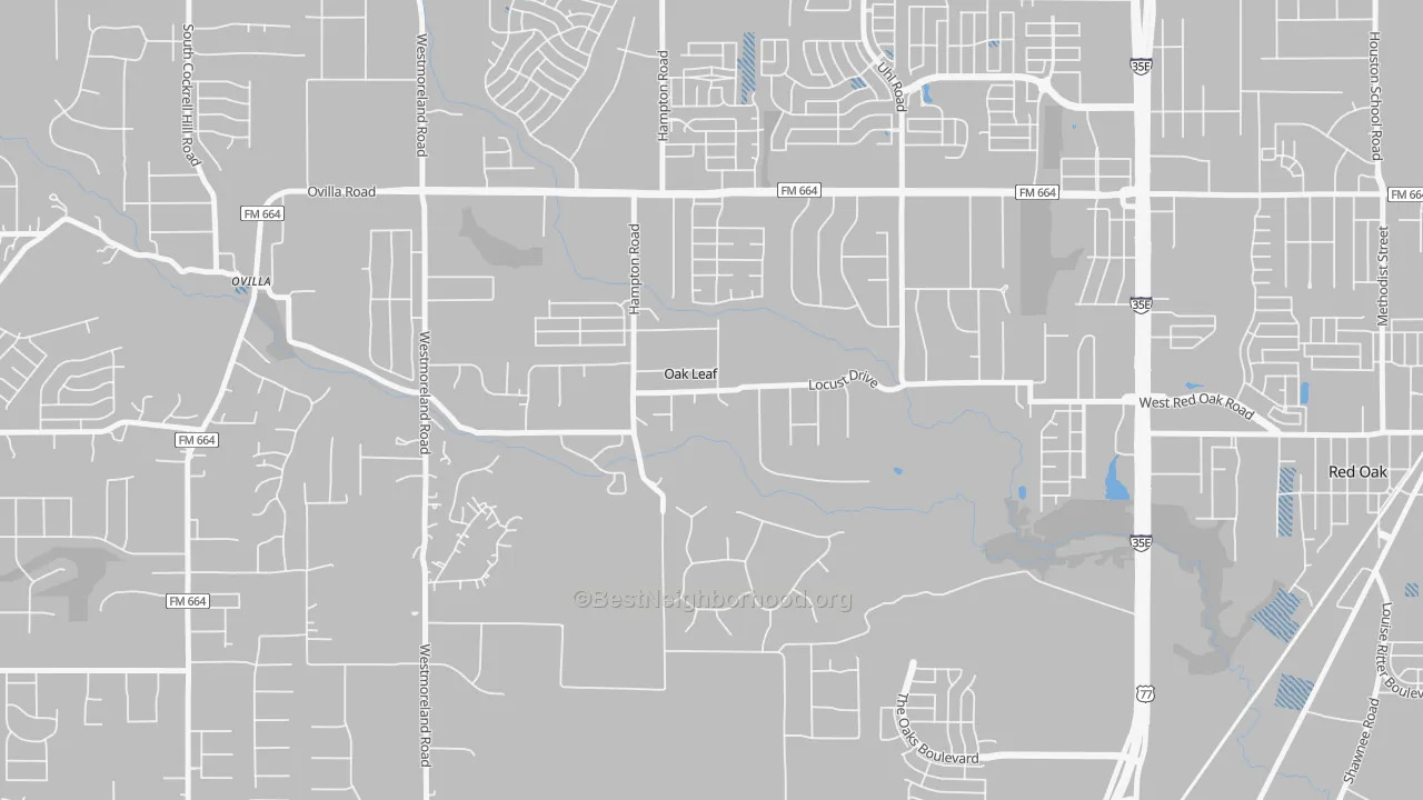 Transit Grade map of Oak Leaf, TX