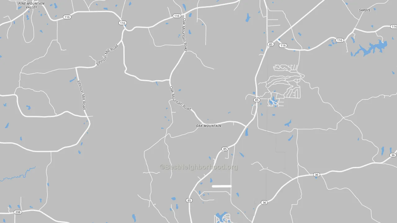Transit Grade map of Oak Mountain, GA