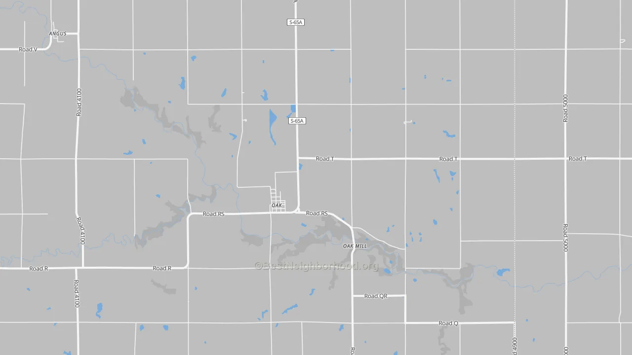 Transit Grade map of Oak, NE