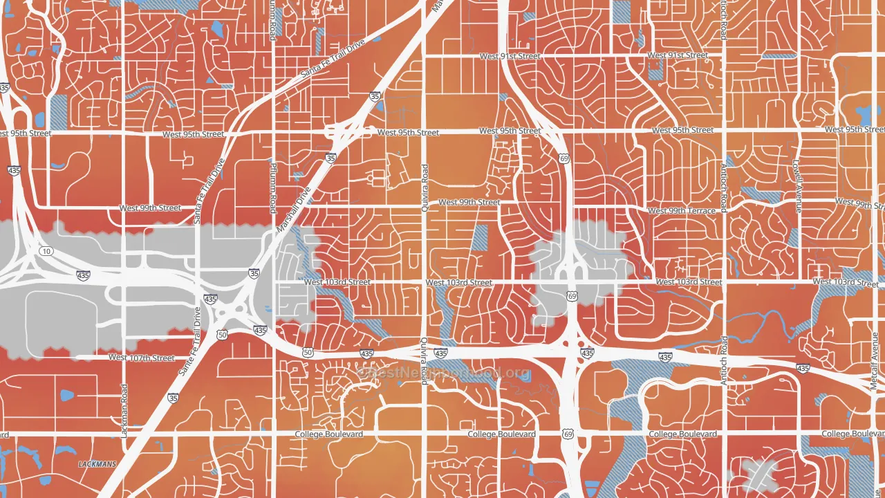 Transit Grade map of Oak Park, Overland Park, KS