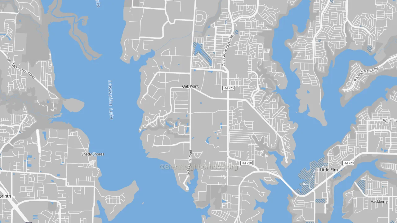 Transit Grade map of Oak Point, TX