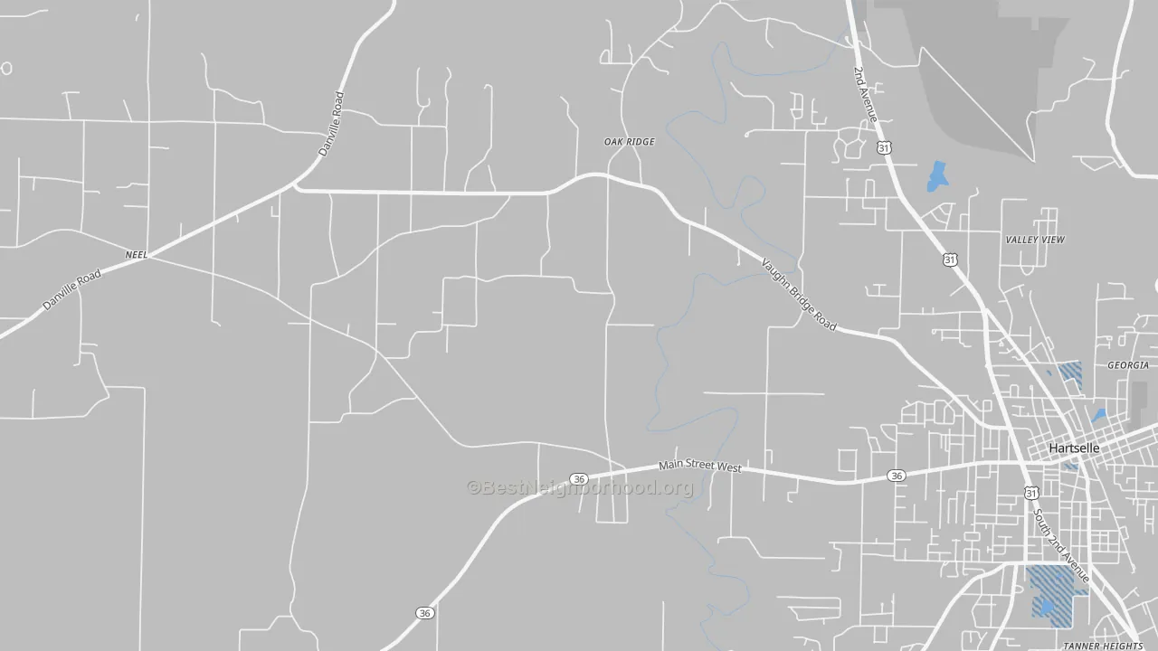 Transit Grade map of Oak Ridge, AL