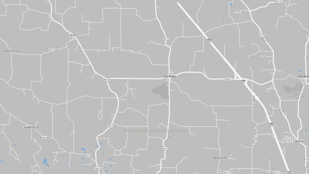 Transit Grade map of Oak Ridge, MO