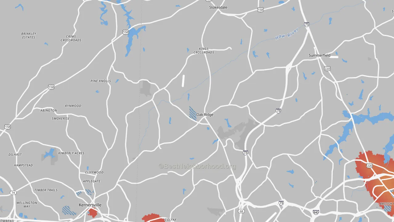 Transit Grade map of Oak Ridge, NC
