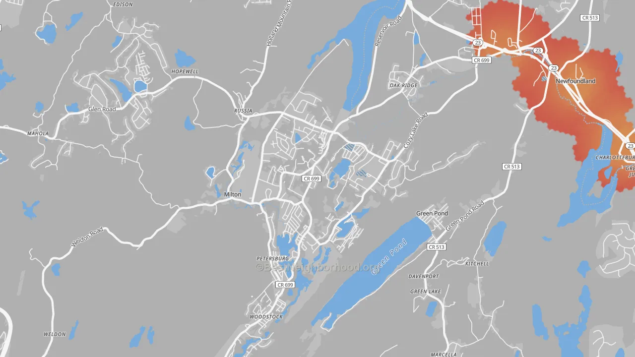 Transit Grade map of Oak Ridge, NJ