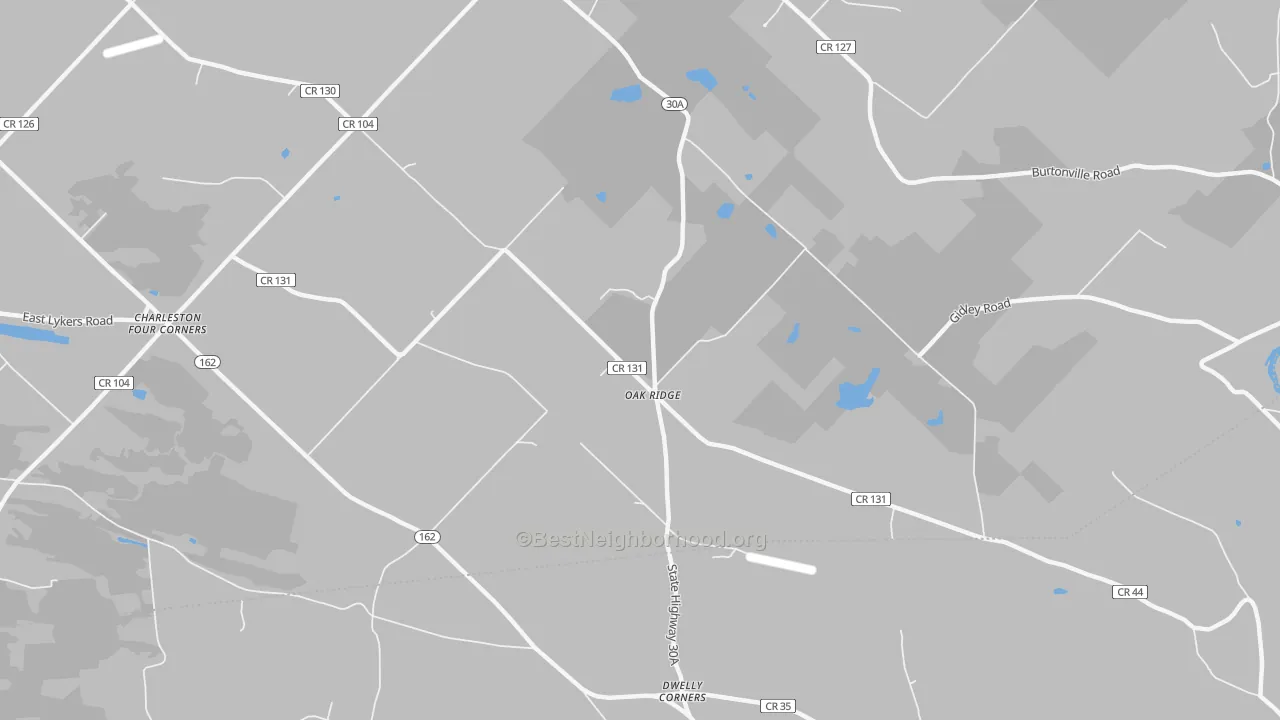 Transit Grade map of Oak Ridge, NY