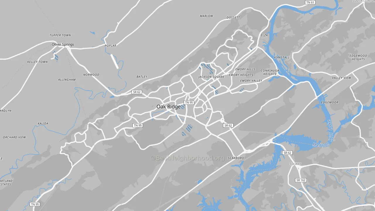 Transit Grade map of Oak Ridge, TN