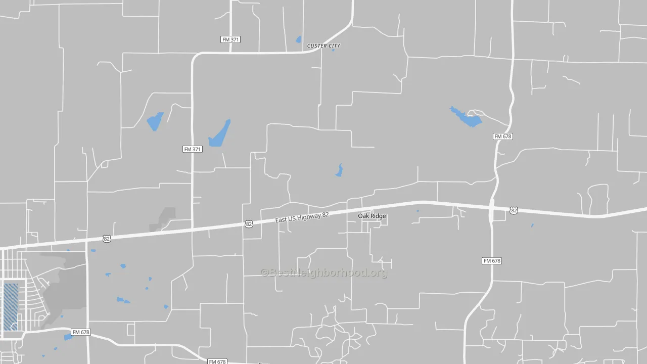 Transit Grade map of Oak Ridge, TX