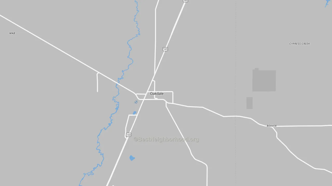 Transit Grade map of Oakdale, LA