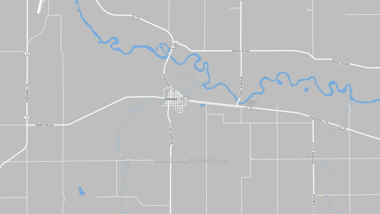 Transit Grade map of Oakdale, NE
