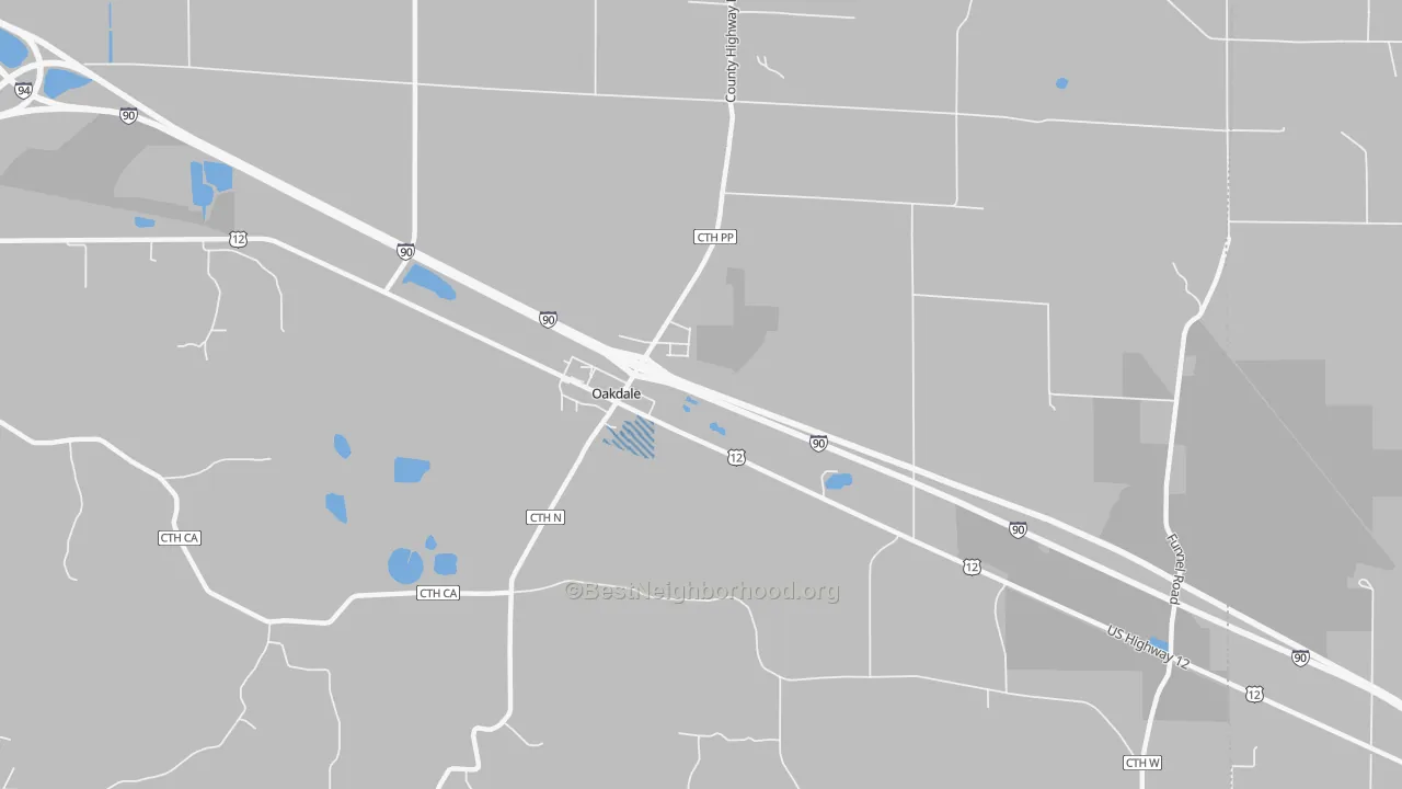 Transit Grade map of Oakdale, WI