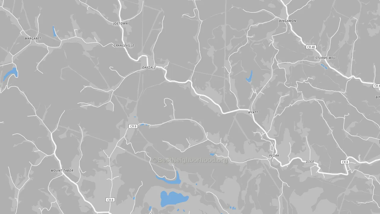 Transit Grade map of Oakdale, WV
