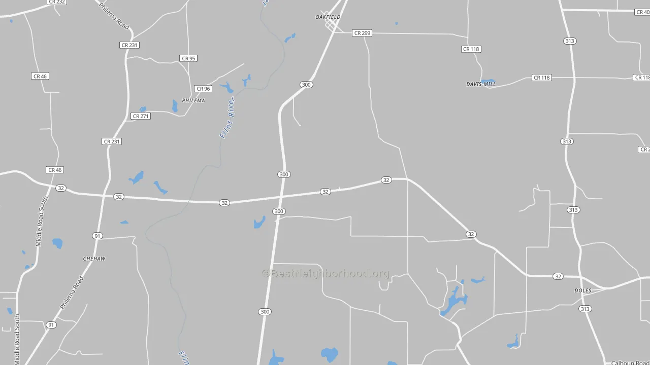 Transit Grade map of Oakfield, GA