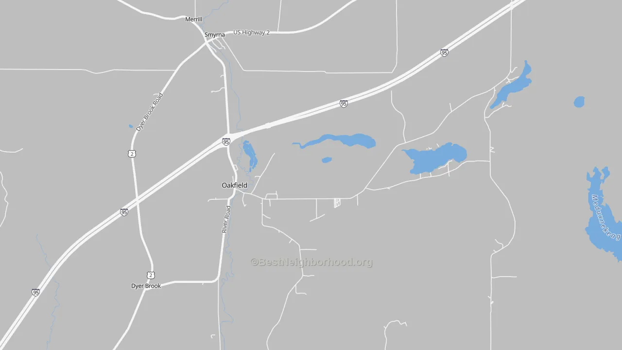 Transit Grade map of Oakfield, ME