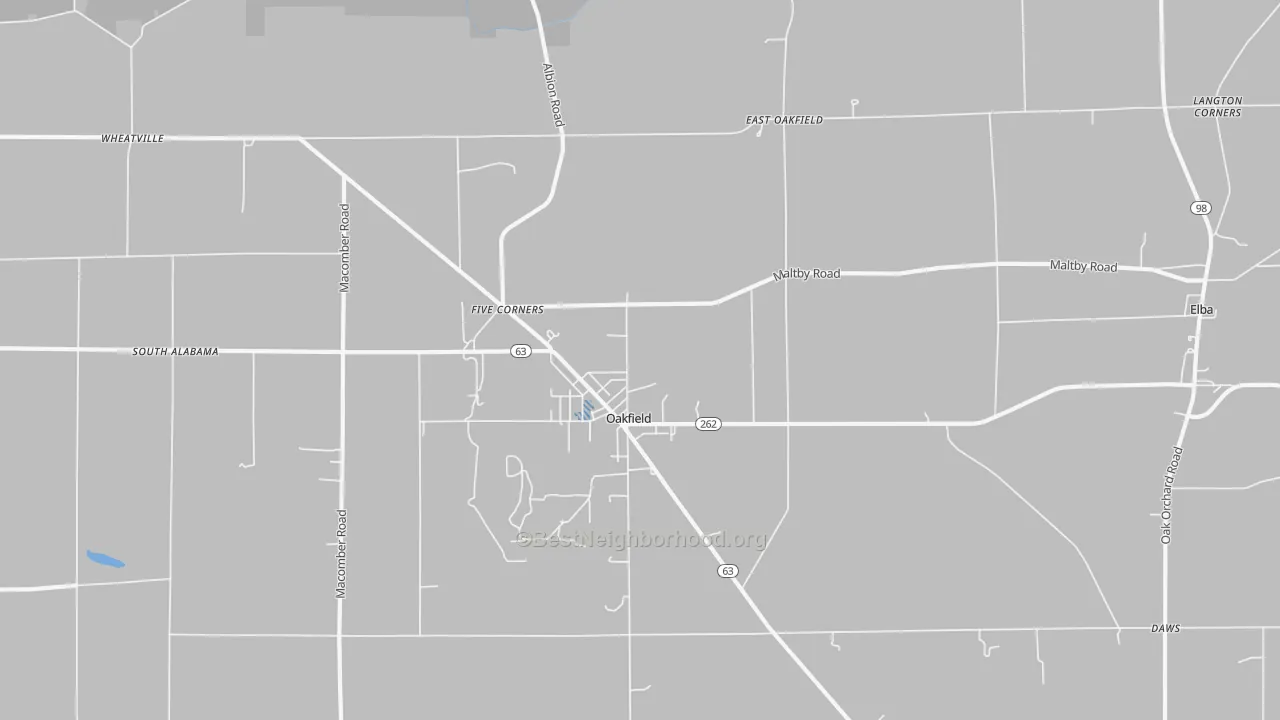 Transit Grade map of Oakfield, NY