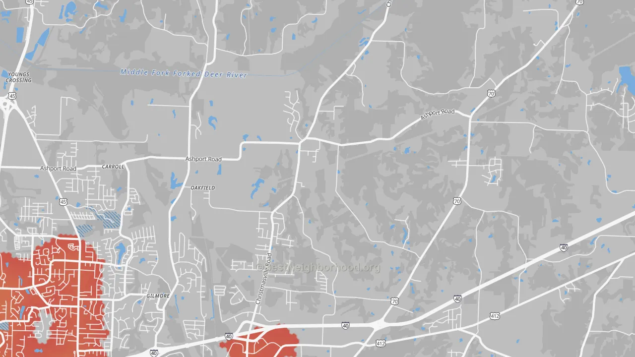 Transit Grade map of Oakfield, TN