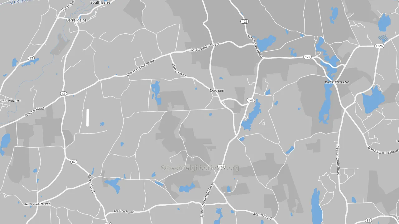 Transit Grade map of Oakham, MA