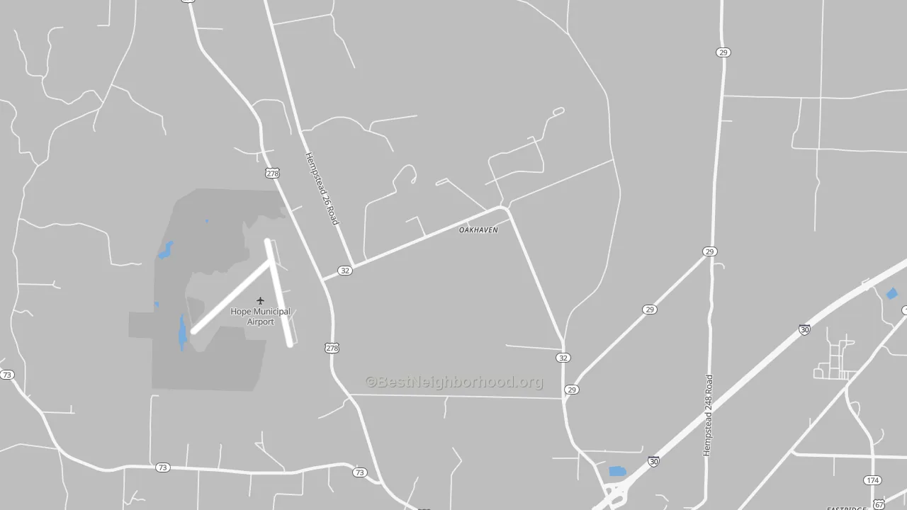 Transit Grade map of Oakhaven, AR