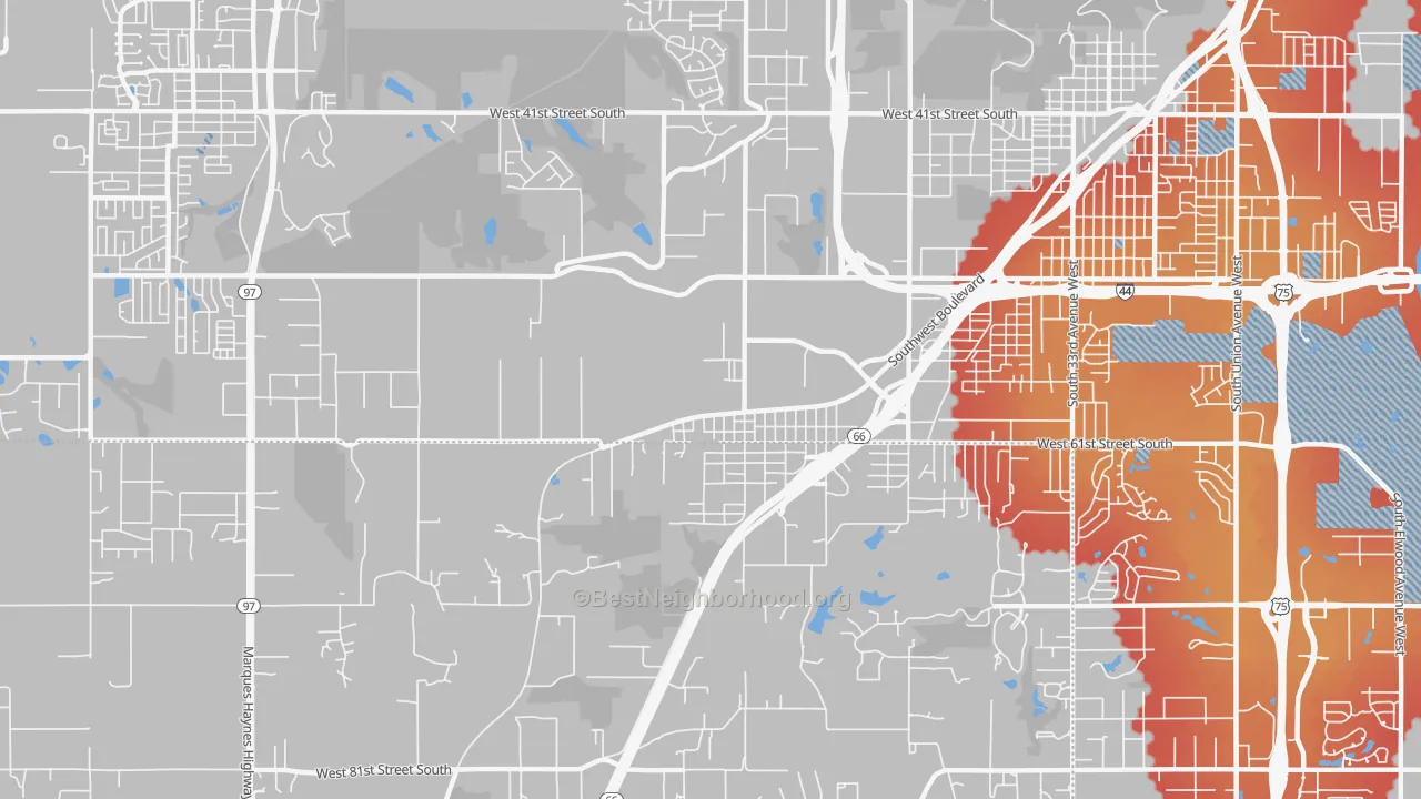 Transit Grade map of Oakhurst, OK