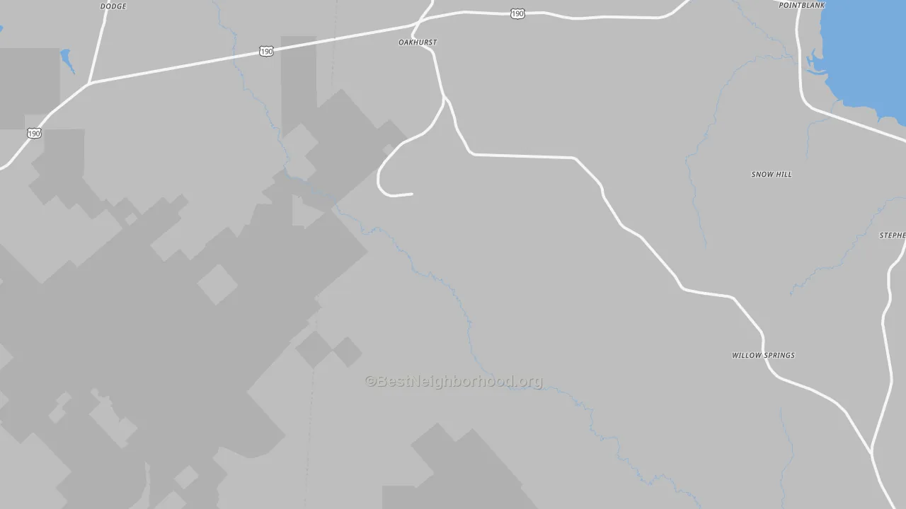 Transit Grade map of Oakhurst, TX