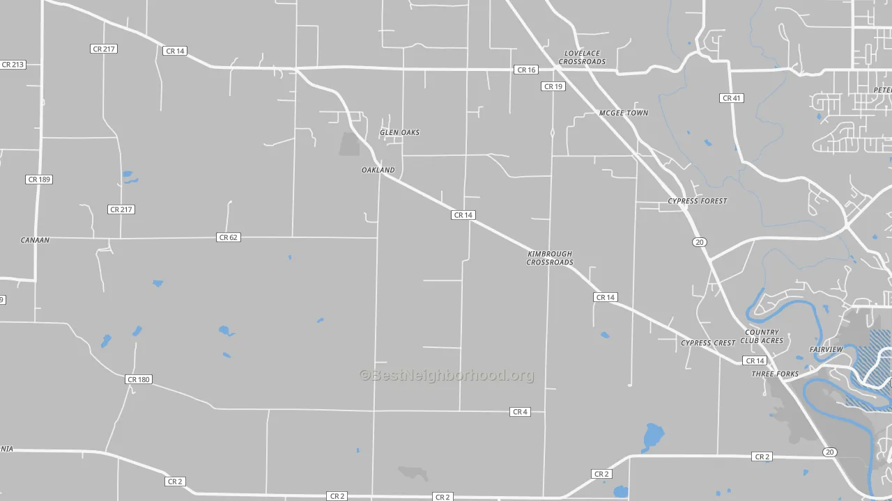 Transit Grade map of Oakland, AL