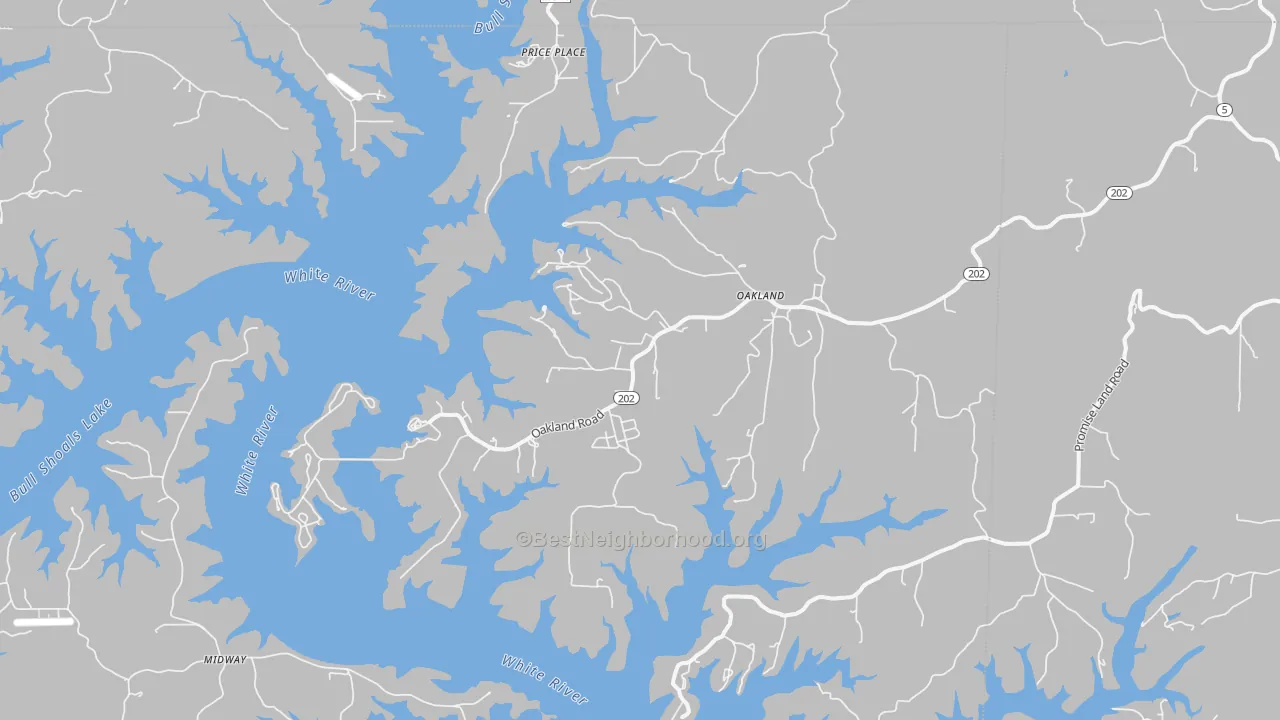 Transit Grade map of Oakland, AR