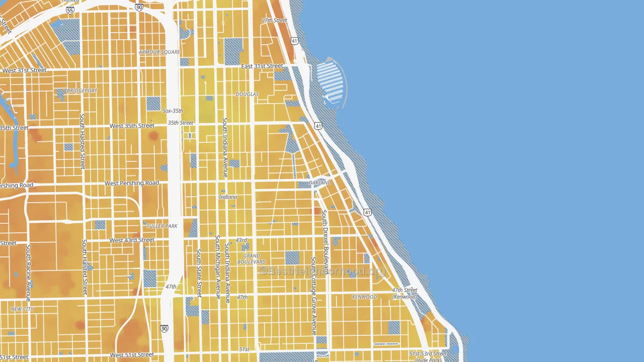 Transit Grade map of Oakland, Chicago, IL