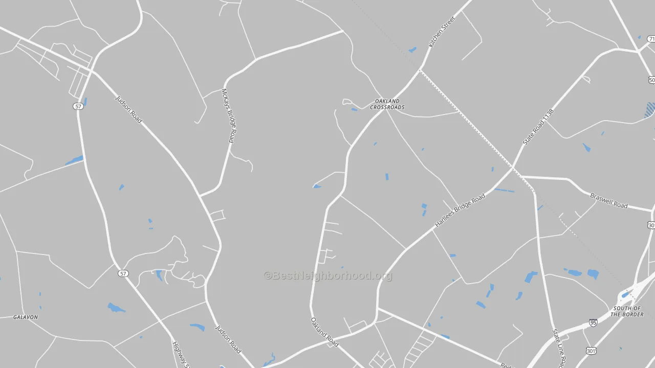 Transit Grade map of Oakland Cross Roads, SC