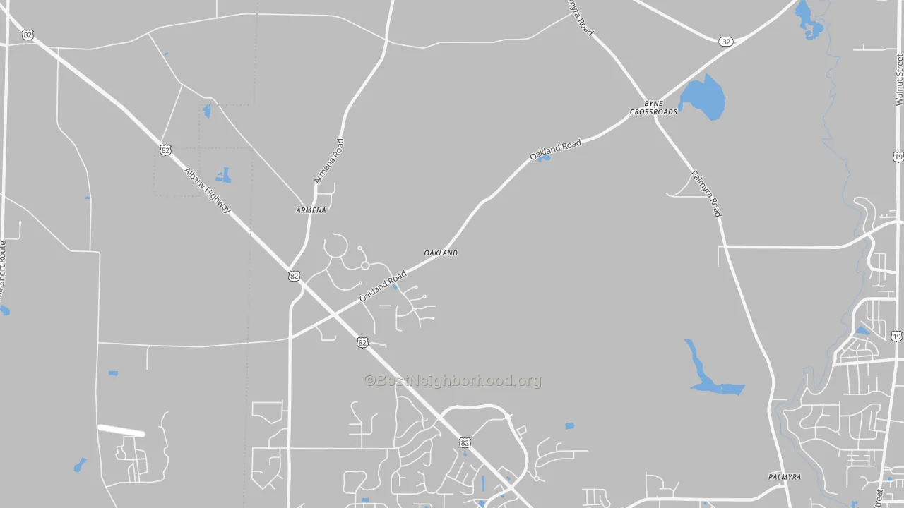 Transit Grade map of Oakland, GA