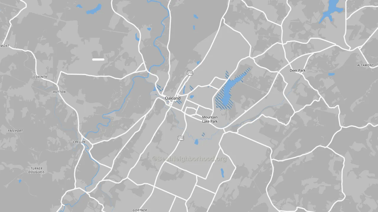 Transit Grade map of Oakland, MD