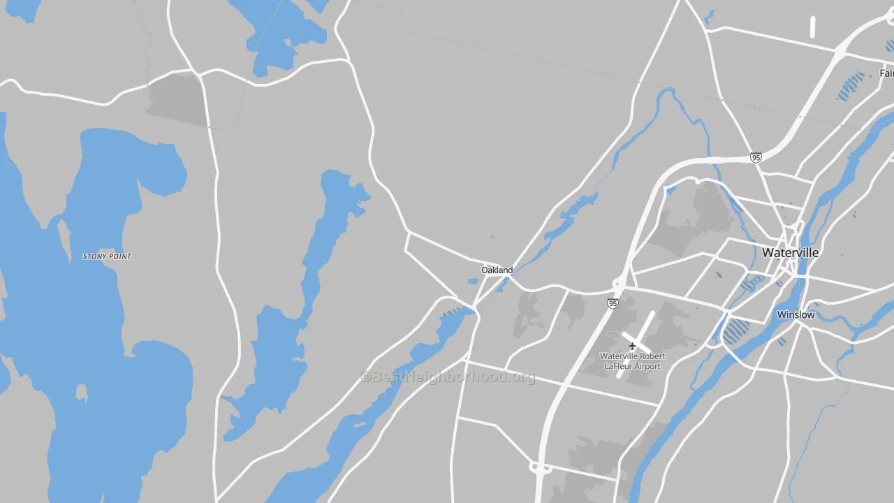 Transit Grade map of Oakland, ME