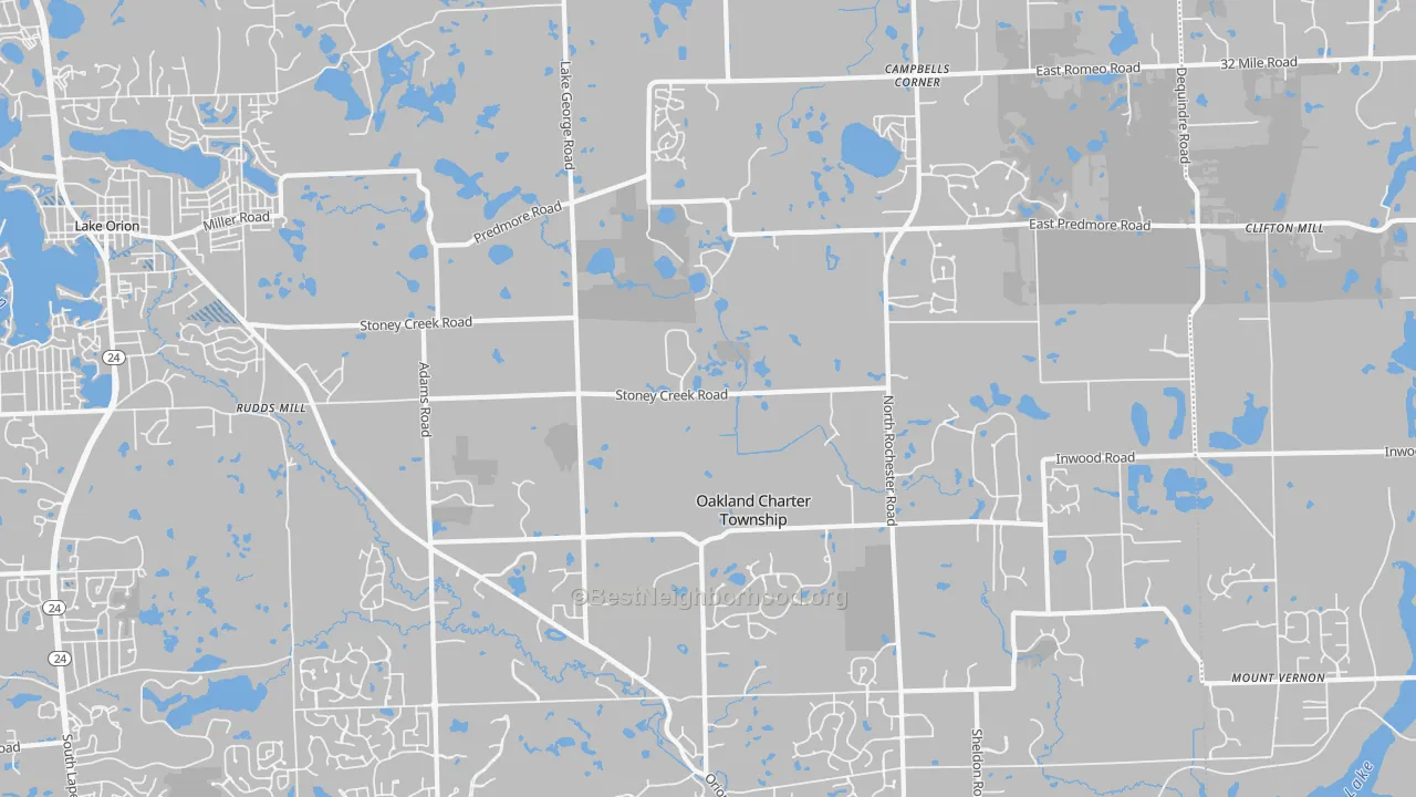 Transit Grade map of Oakland, MI
