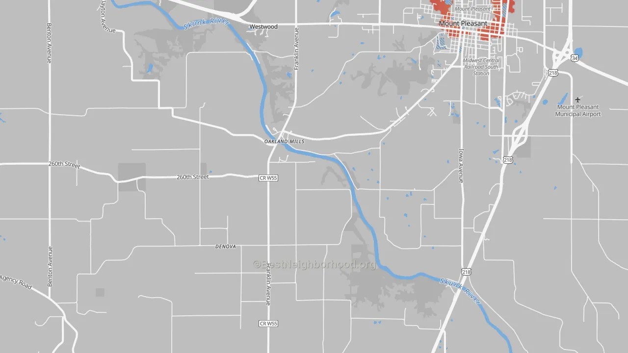 Transit Grade map of Oakland Mills, IA