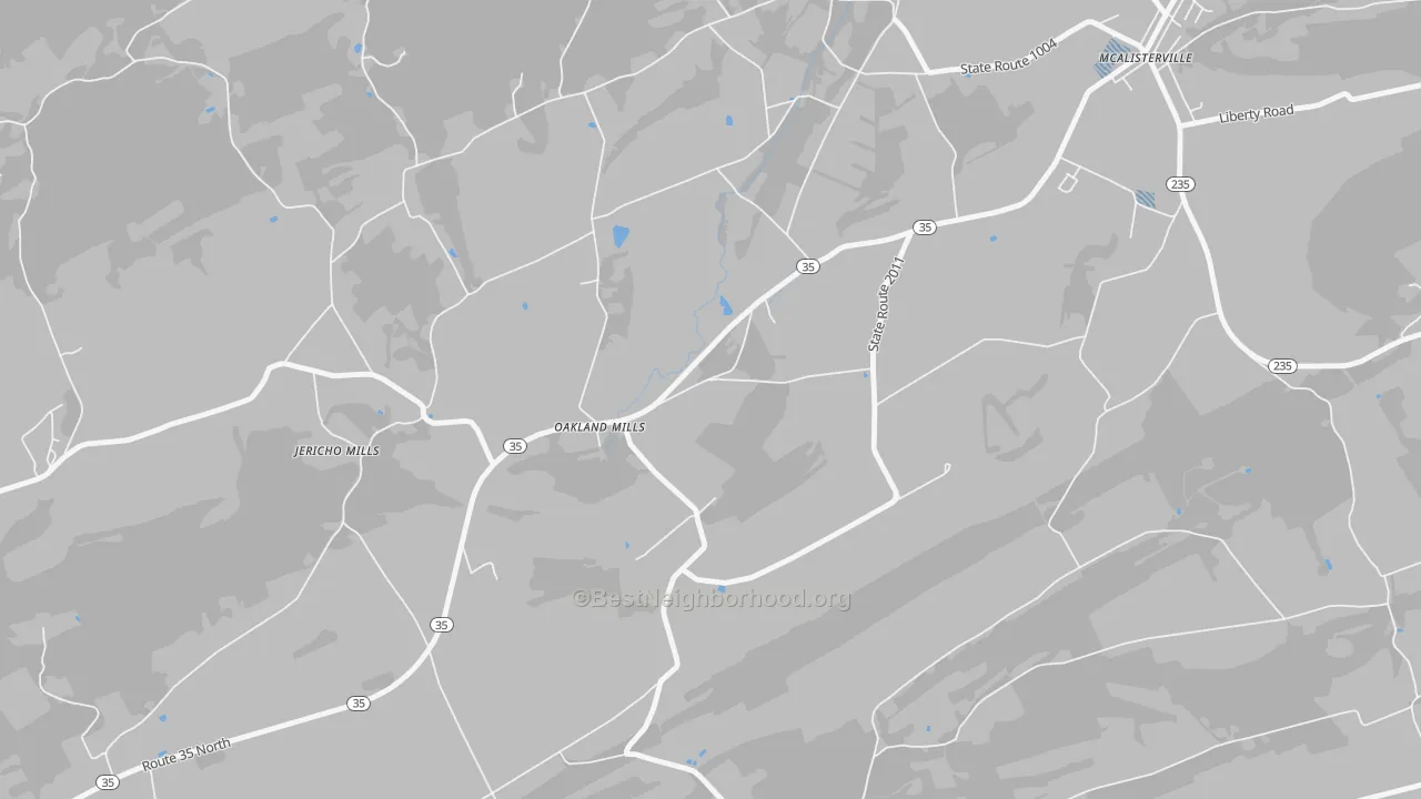 Transit Grade map of Oakland Mills, PA