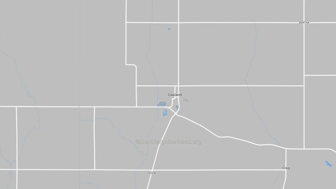 Transit Grade map of Oakland, NE