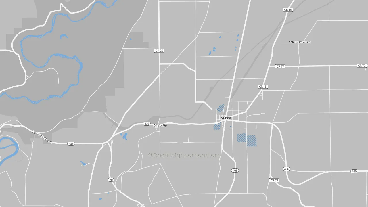Transit Grade map of Oakland, NY