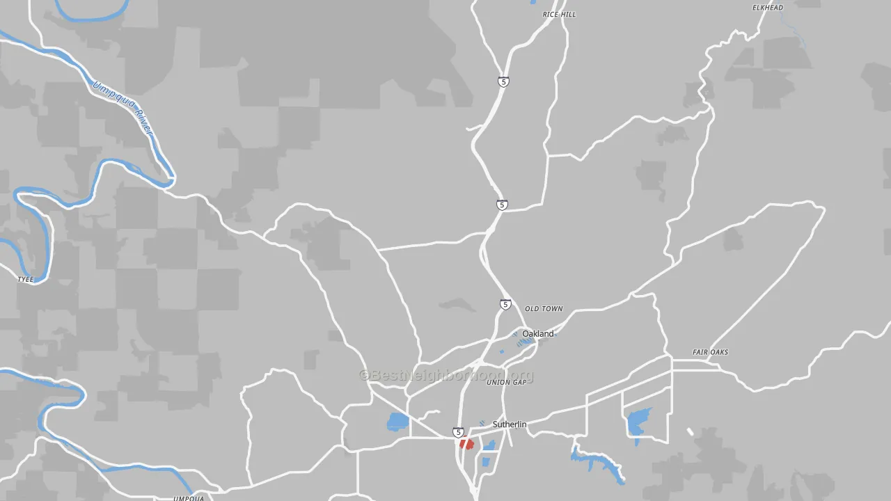 Transit Grade map of Oakland, OR