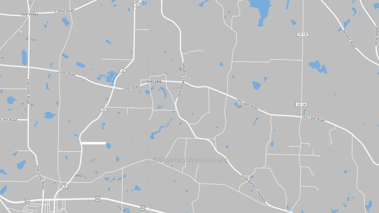 Transit Grade map of Oaklawn, GA
