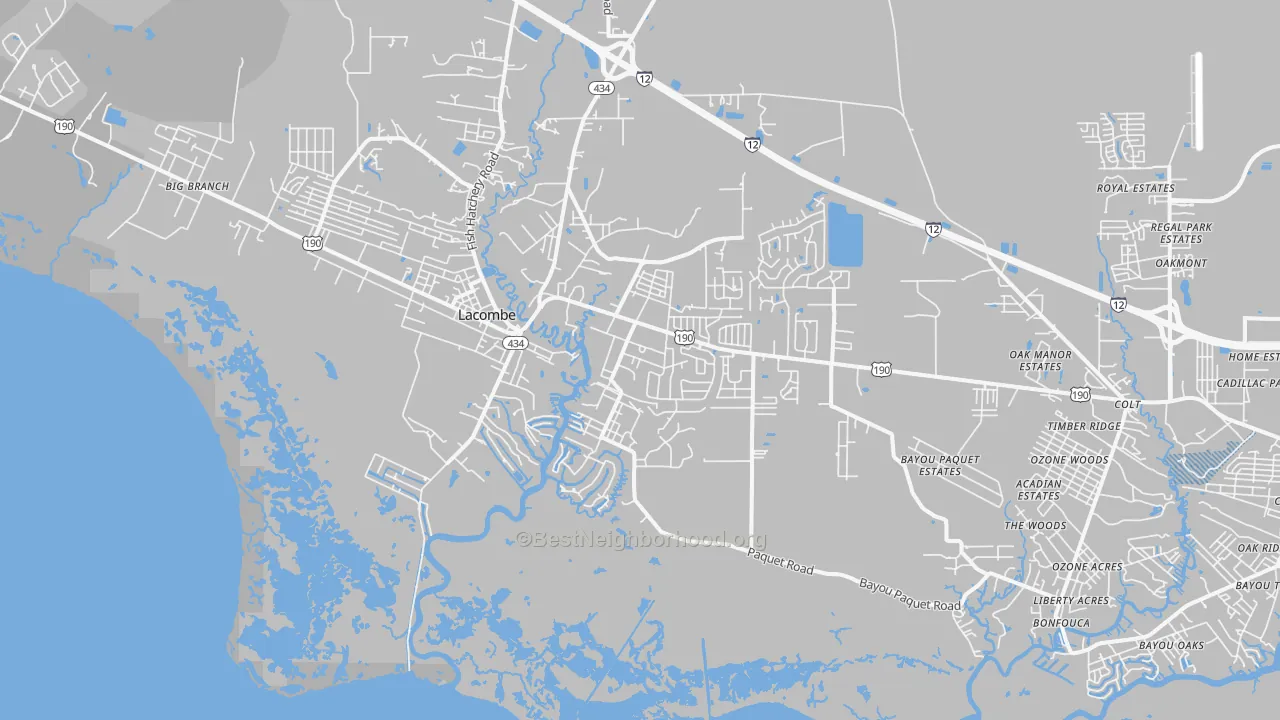 Transit Grade map of Oaklawn, LA
