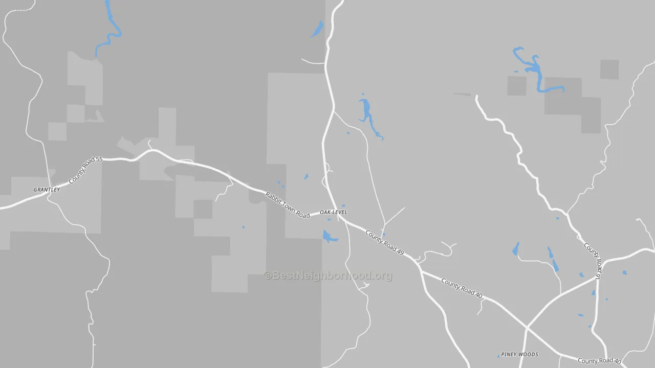 Transit Grade map of Oaklevel, AL
