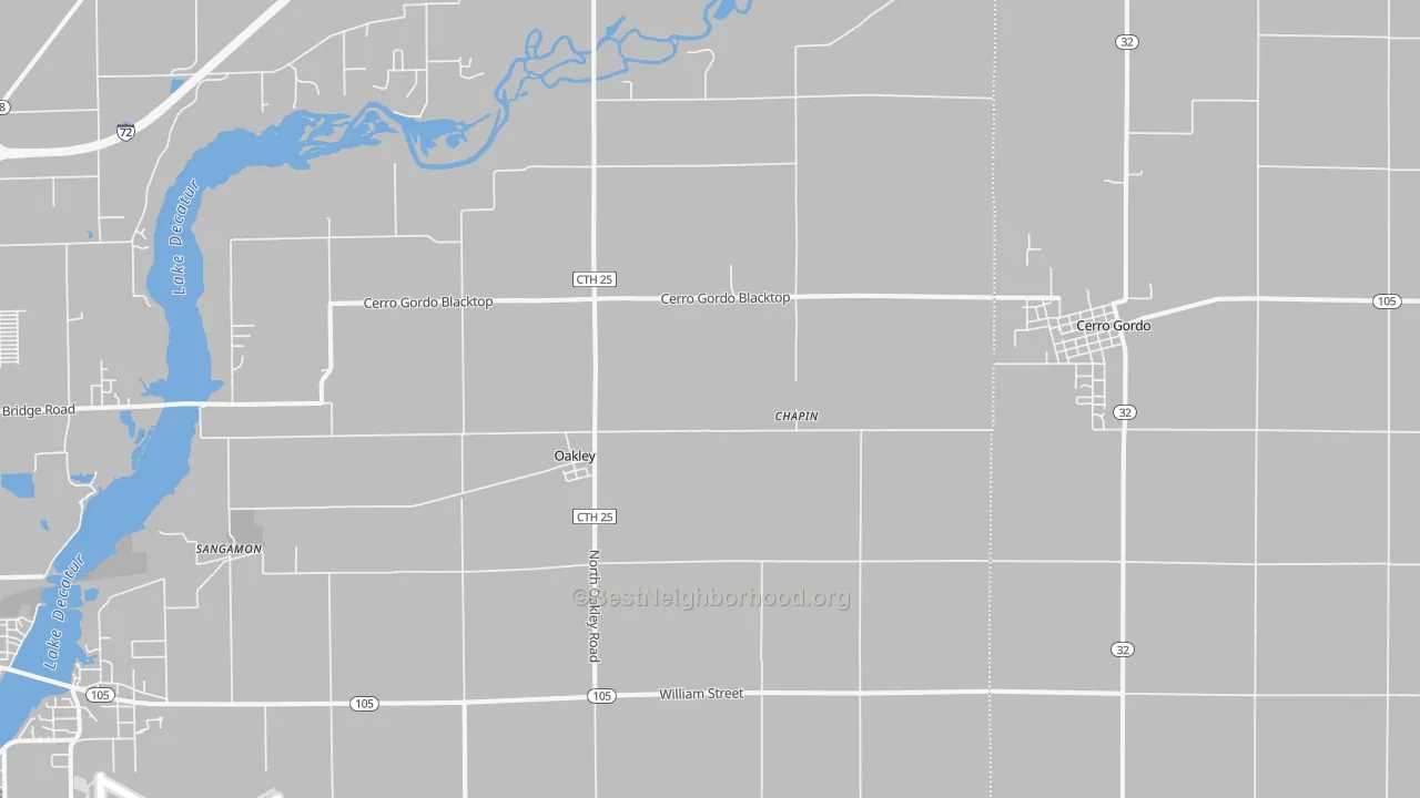 Transit Grade map of Oakley, IL