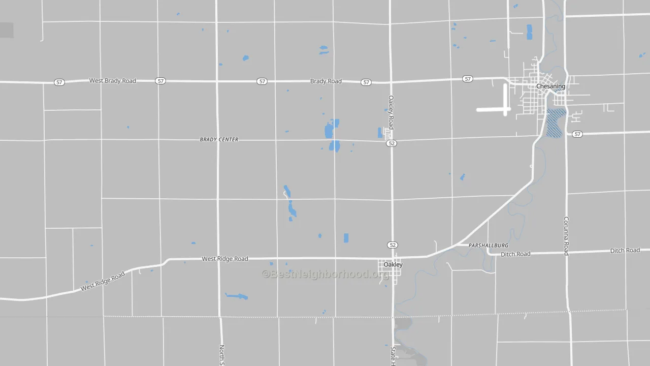 Transit Grade map of Oakley, MI