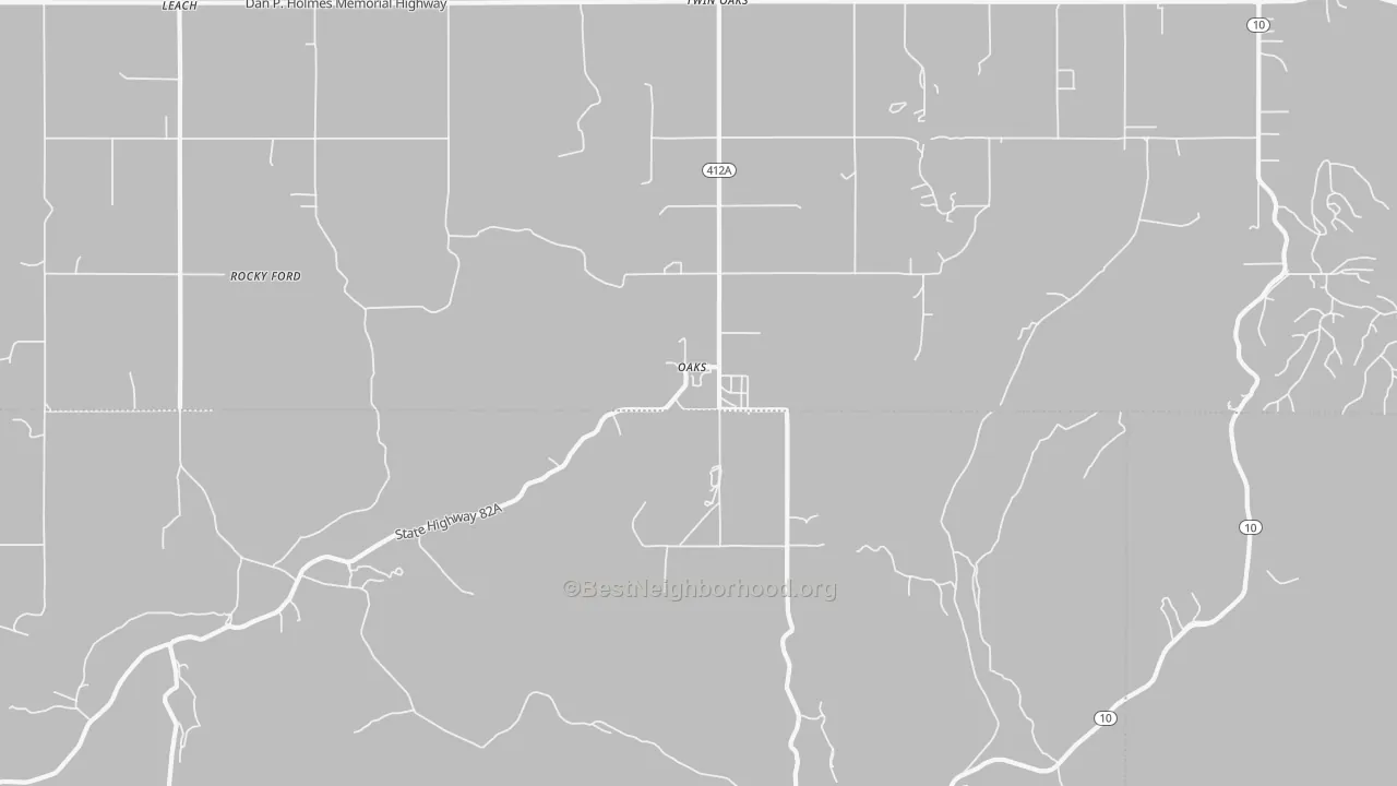 Transit Grade map of Oaks, OK