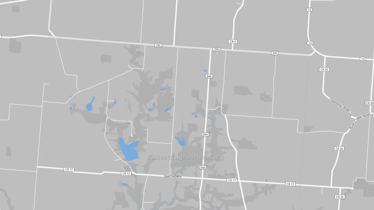 Transit Grade map of Oakthorpe, OH