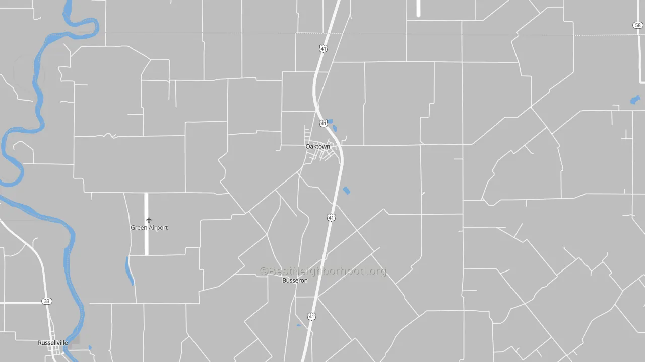 Transit Grade map of Oaktown, IN
