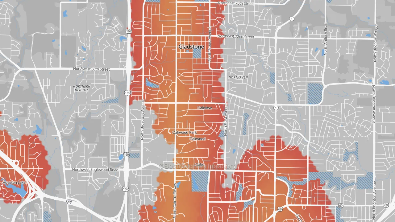 Transit Grade map of Oakview, MO