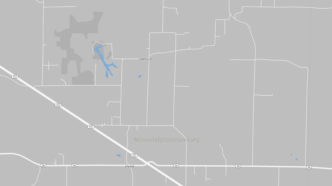 Transit Grade map of Oakville, AL