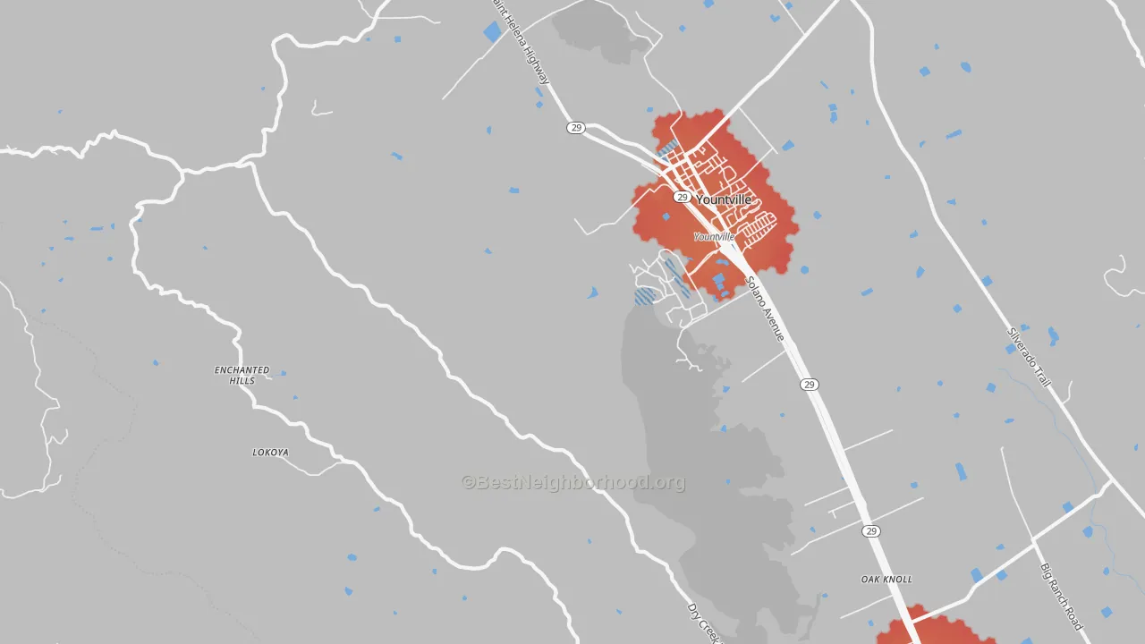 Transit Grade map of Oakville, CA
