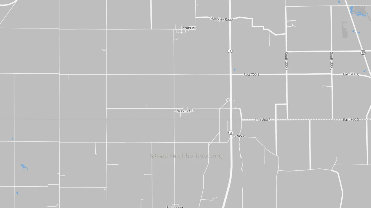 Transit Grade map of Oakville, IN
